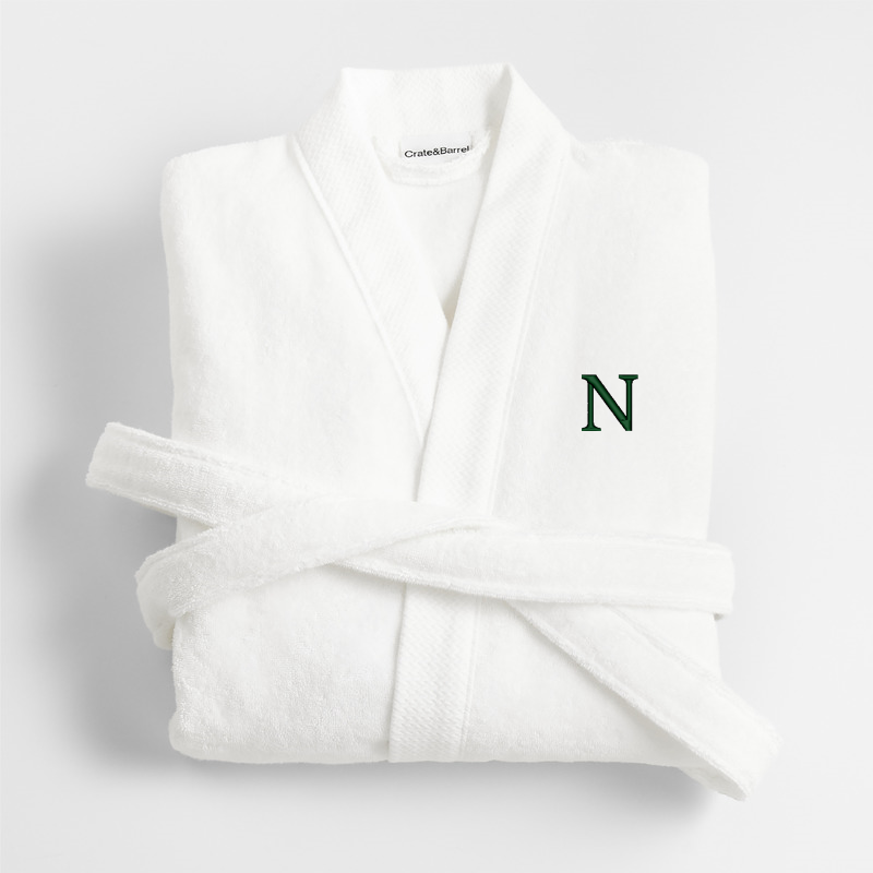 View Personalized Organic Turkish Cotton Crisp White Bath Robe L/XL details