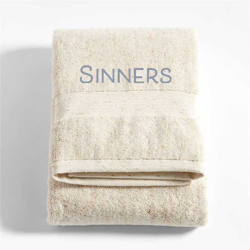 View Personalized Classic Organic Turkish Cotton Natural Beige Fleck Bath Towel details
