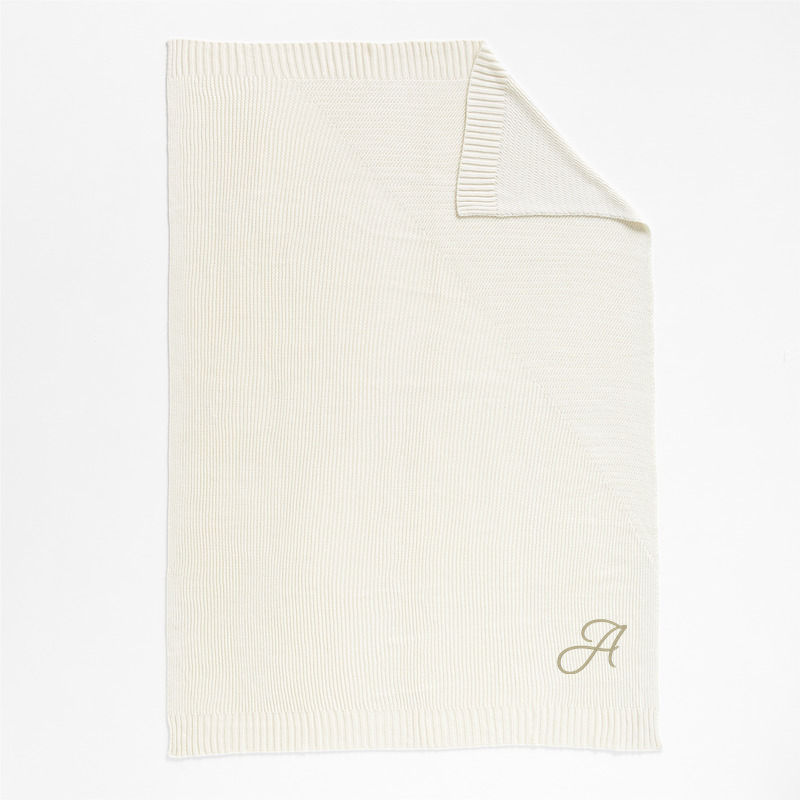 View Personalized Sweater Knit 70"x55" Cream White Throw Blanket details