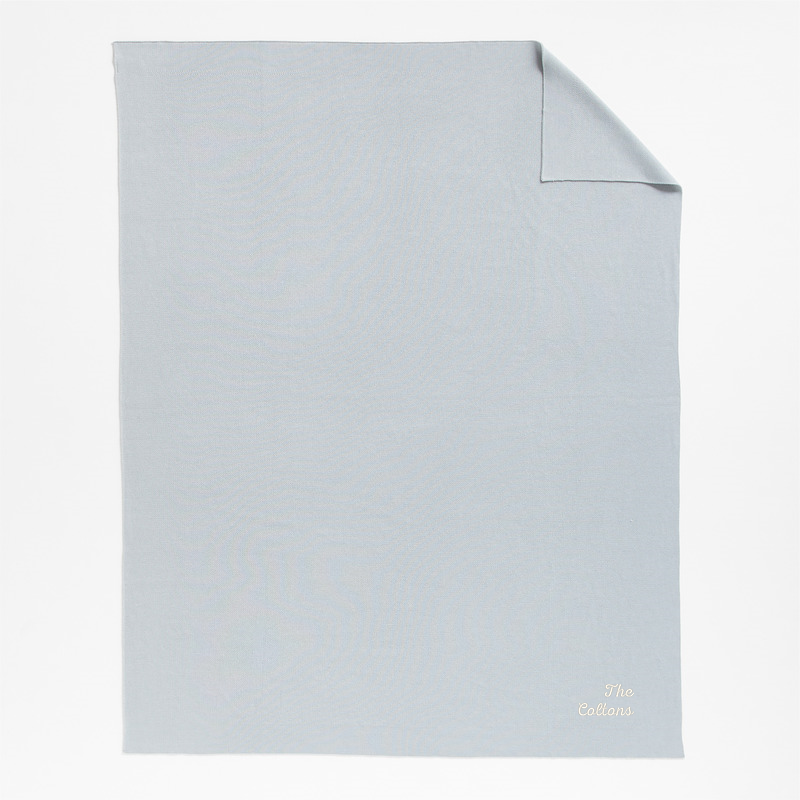 View Personalized Calda Chantilly 70"x55" Mist Blue Throw Blanket details