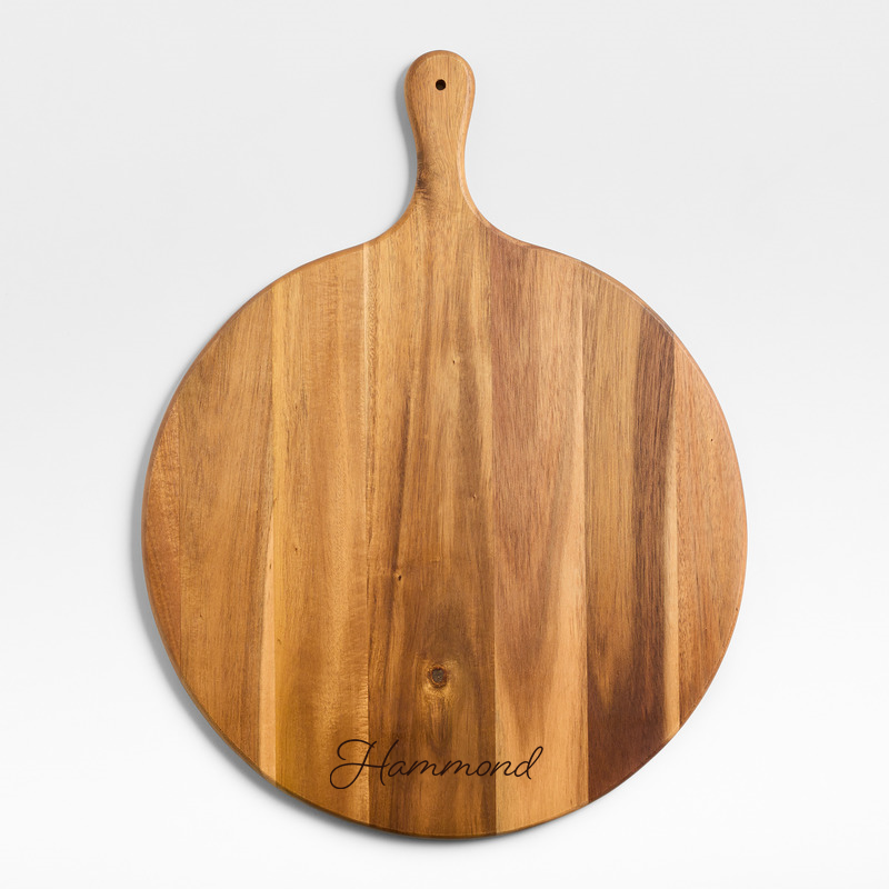 View Personalized Tondo Acacia Round Serving Board details