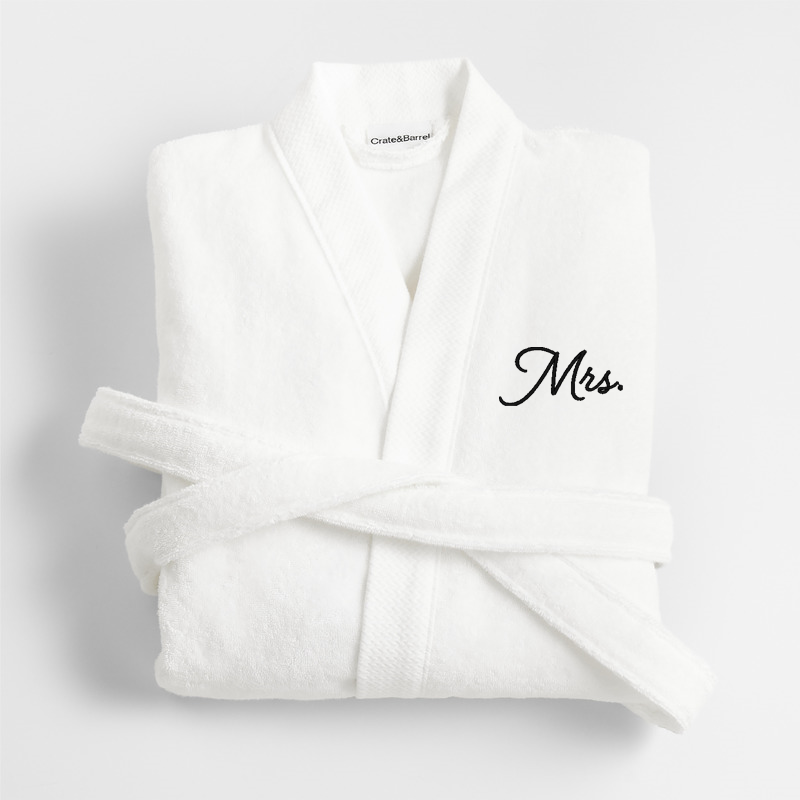 View Personalized Organic Turkish Crisp White Cotton Bath Robe S/M details