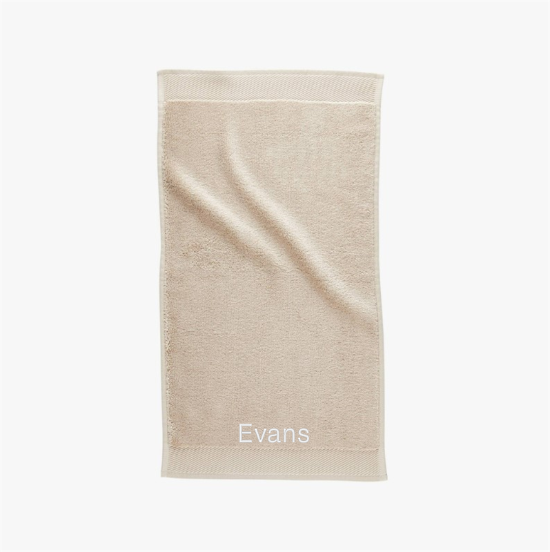 View Personalized Arlow Organic Cotton Light Taupe Hand Towel details