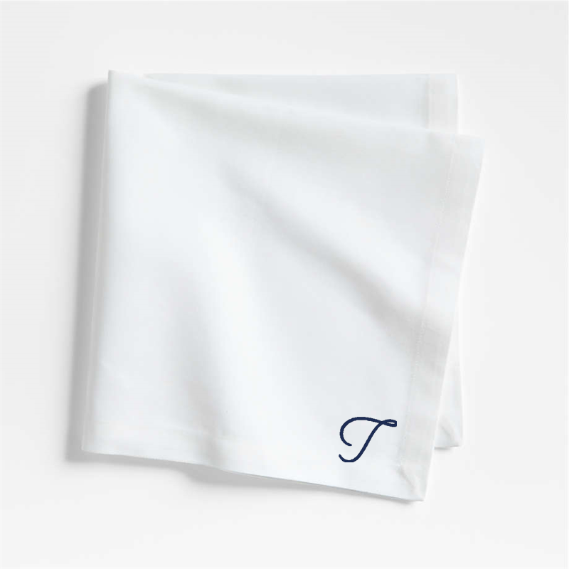 View Personalized Aspen Crisp White Organic Cotton Napkin, Set of 8 details