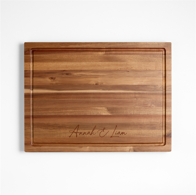 View Personalized Crate & Barrel Acacia Wood Cutting Board 20"x15"x1.25" details