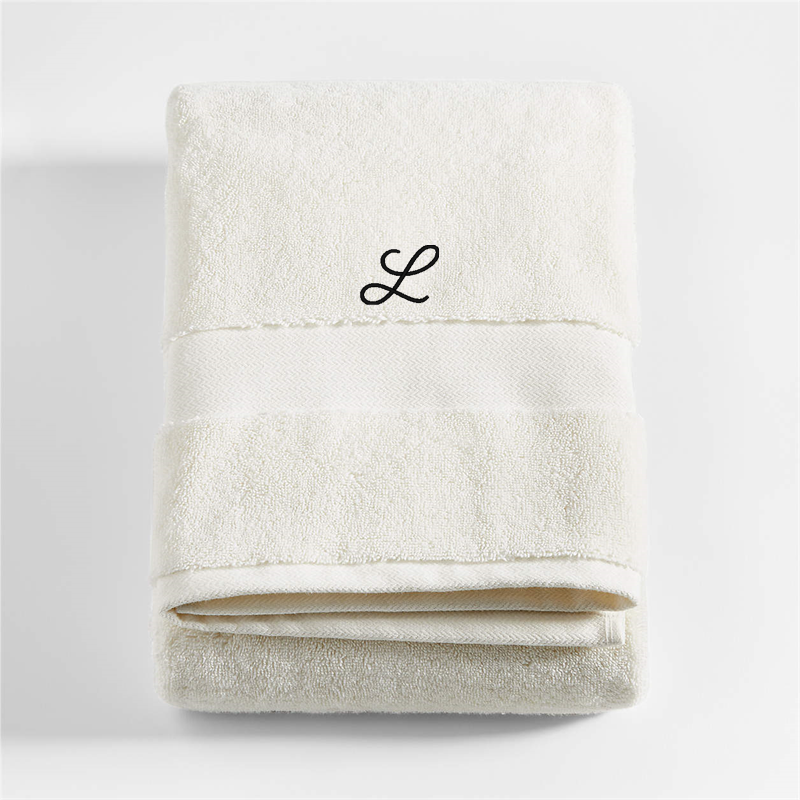 View Personalized Classic Organic Turkish Cotton Ivory Bath Towel details