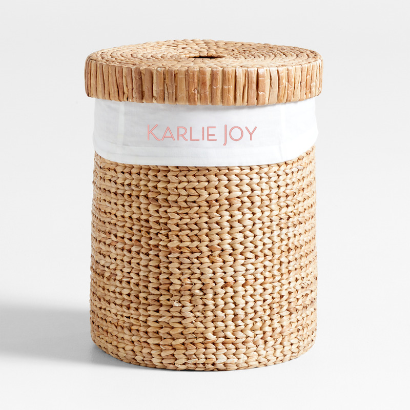 View Personalized Wonderful Wicker Organic Cotton Hamper Liner details