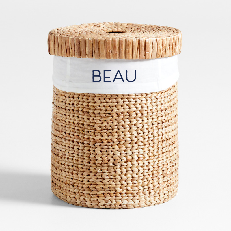 View Personalized Wonderful Wicker Organic Cotton Hamper Liner details