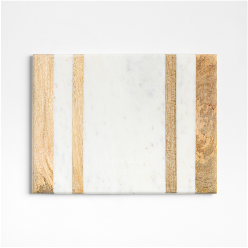 View Personalized Wood and Marble Inlay Serving Board details