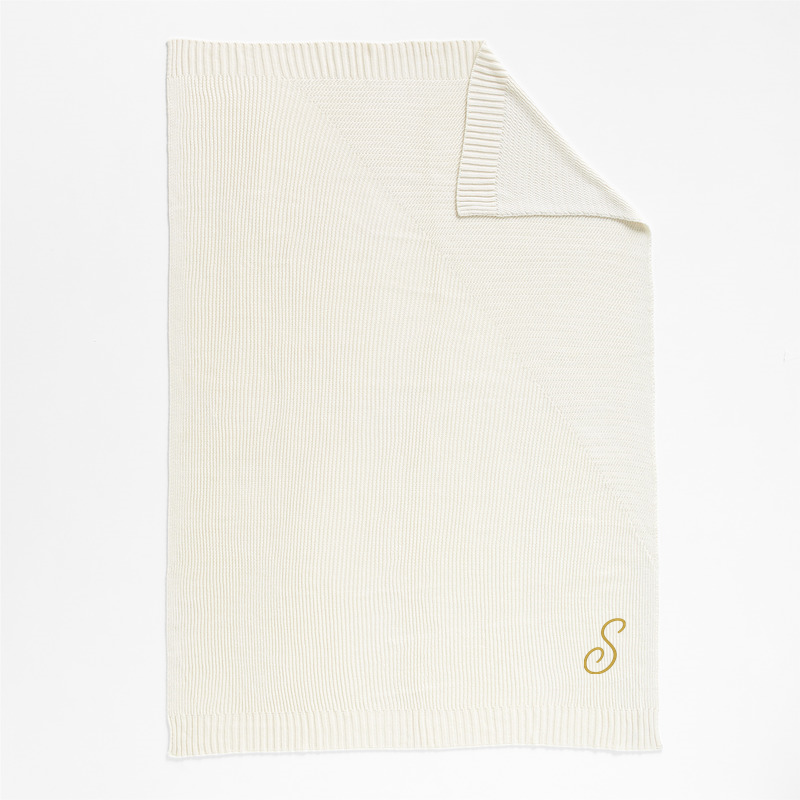 View Personalized Sweater Knit 70"x55" Cream White Throw Blanket details