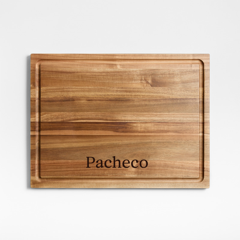 View Personalized Crate & Barrel Acacia Wood Cutting Board 20"x15"x0.75" details