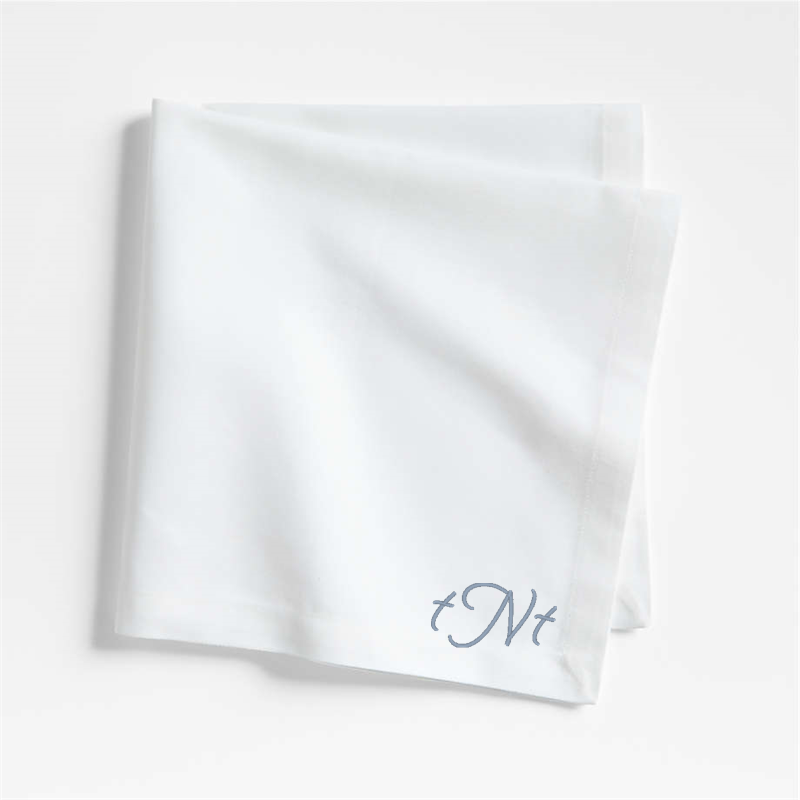 View Personalized Aspen Crisp White Organic Cotton Napkin, Set of 8 details