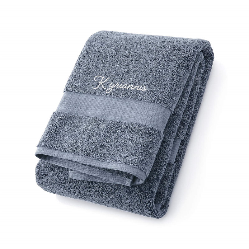 View Personalized Classic Organic Turkish Cotton Evening Blue Hand Towel details
