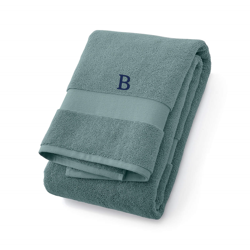 View Personalized Classic Organic Turkish Cotton Ocean Blue Bath Towel details