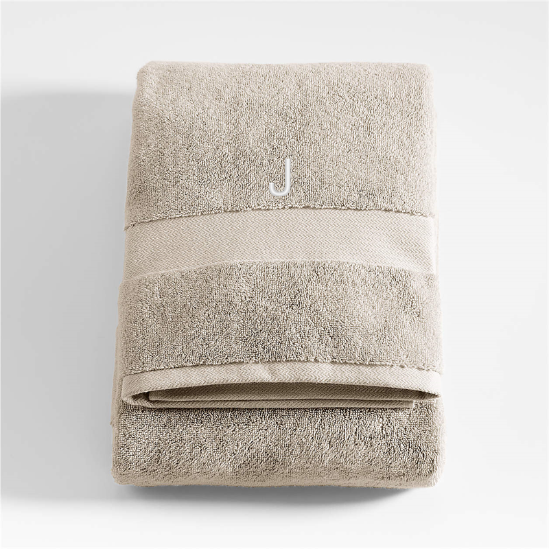 View Personalized Classic Organic Turkish Cotton Taupe Bath Towel details