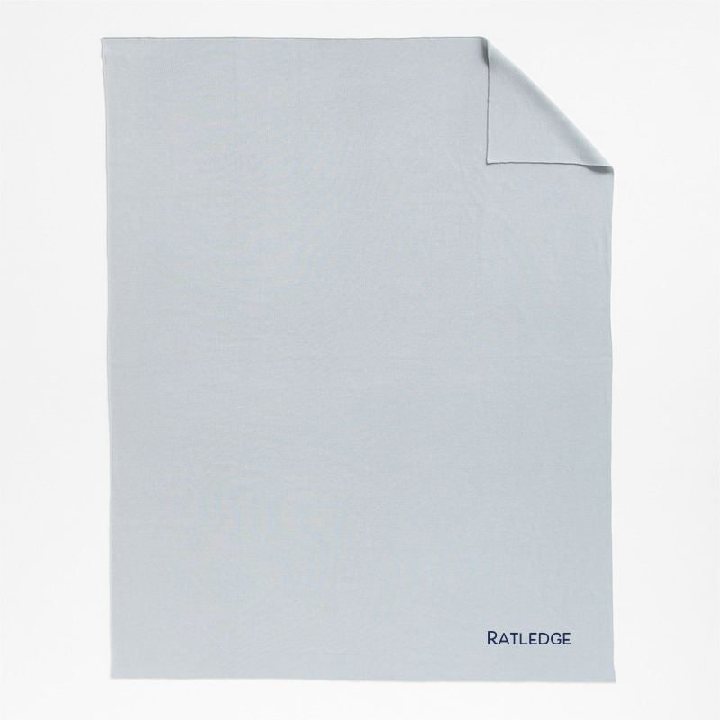 View Personalized Calda Chantilly 70"x55" Mist Blue Throw Blanket details