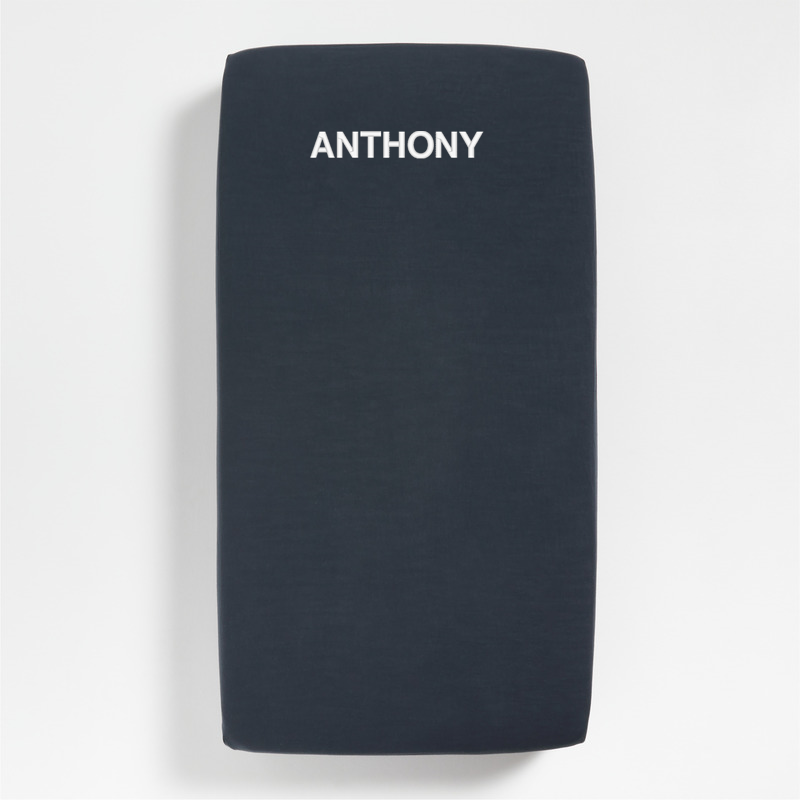 View Personalized Supersoft Midnight Navy Blue 100% Organic Cotton Gauze Baby Crib Fitted Sheet details