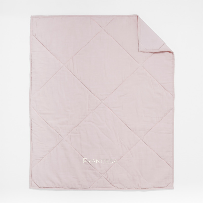 View Personalized Supersoft Lilac Rose 100% Organic Cotton Gauze Baby Crib Quilt details