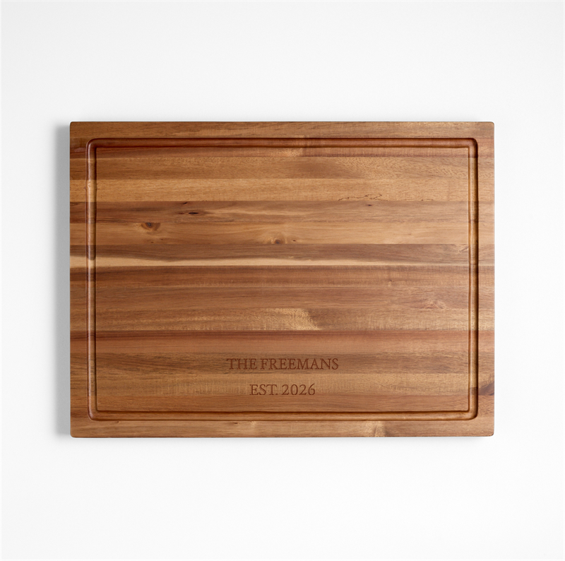 View Personalized Crate & Barrel Acacia Wood Cutting Board 20"x15"x1.25" details