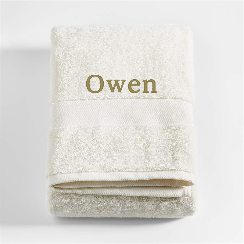 View Personalized Organic Turkish Cotton Ivory Bath Towel details