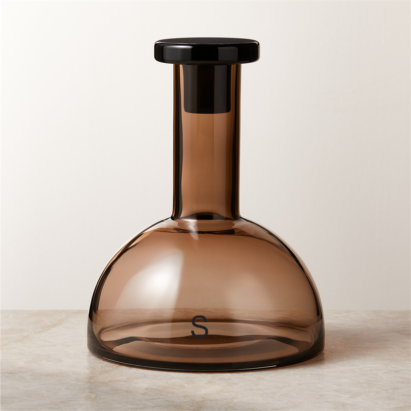 View Personalized Sofia Smoked Glass Wine Decanter by Gianfranco Frattini details