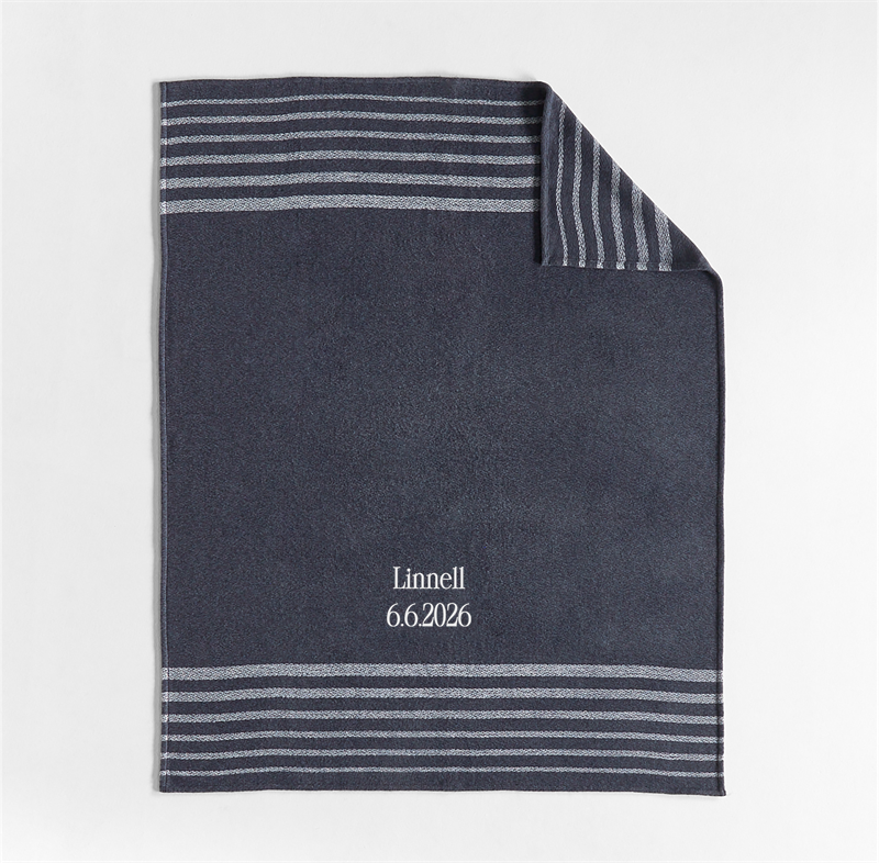 View Personalized Bungalow 70"x55" Midnight Navy Throw Blanket details