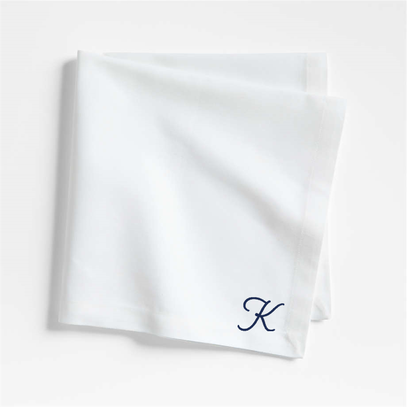 View Personalized Aspen Crisp White Organic Cotton Napkin, Set of 8 details