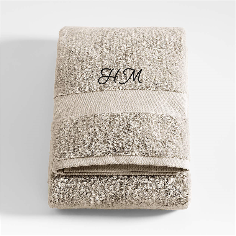 View Personalized Organic Turkish Cotton Taupe Bath Towel details