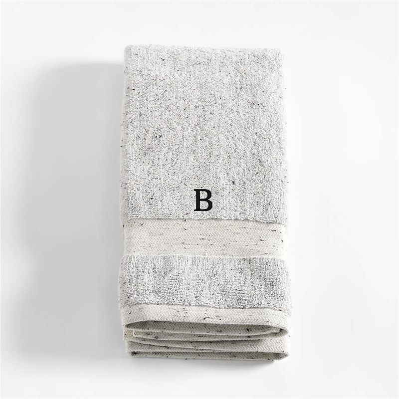 View Personalized Organic Turkish Cotton Grey Fleck Hand Towel details