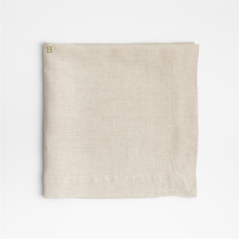 View Personalized Marin Natural EUROPEAN FLAX ™-Certified Linen Napkin, Set of 8 details