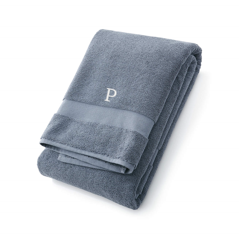 View Personalized Organic Turkish Cotton Evening Blue Bath Sheet details