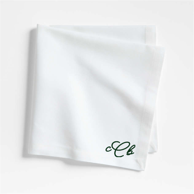 View Personalized Aspen Crisp White Organic Cotton Napkin, Set of 8 details