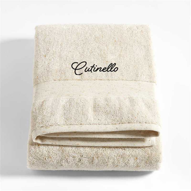View Personalized Organic Turkish Cotton Grey Fleck Bath Towel details