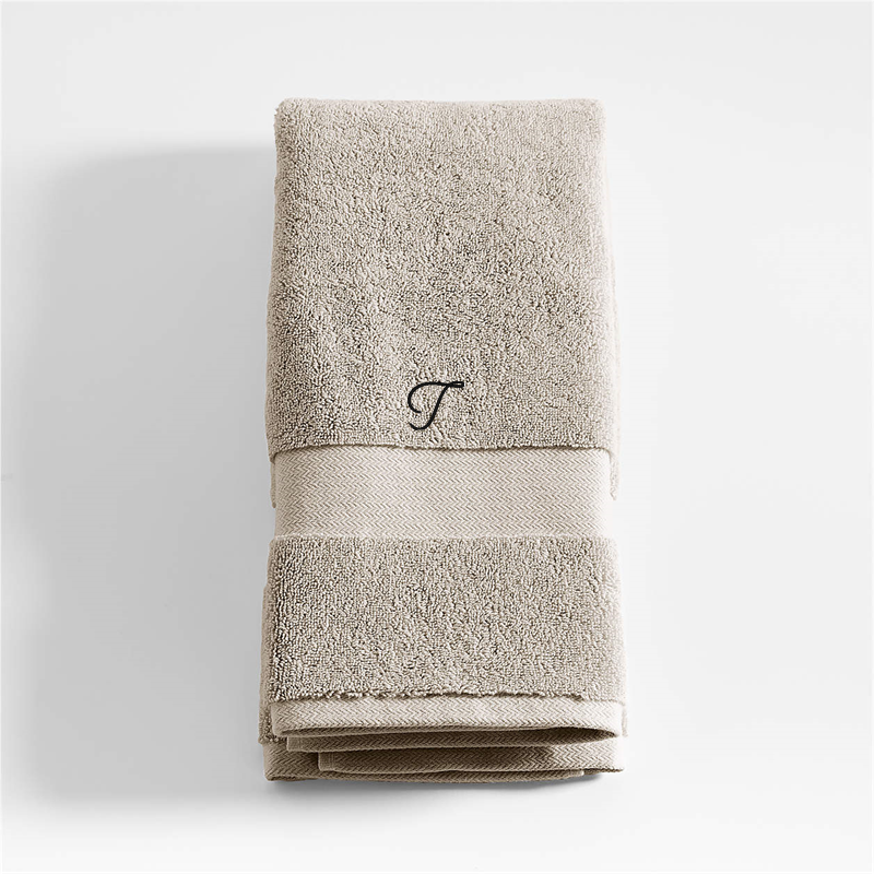 View Personalized Classic Organic Turkish Cotton Taupe Hand Towel details