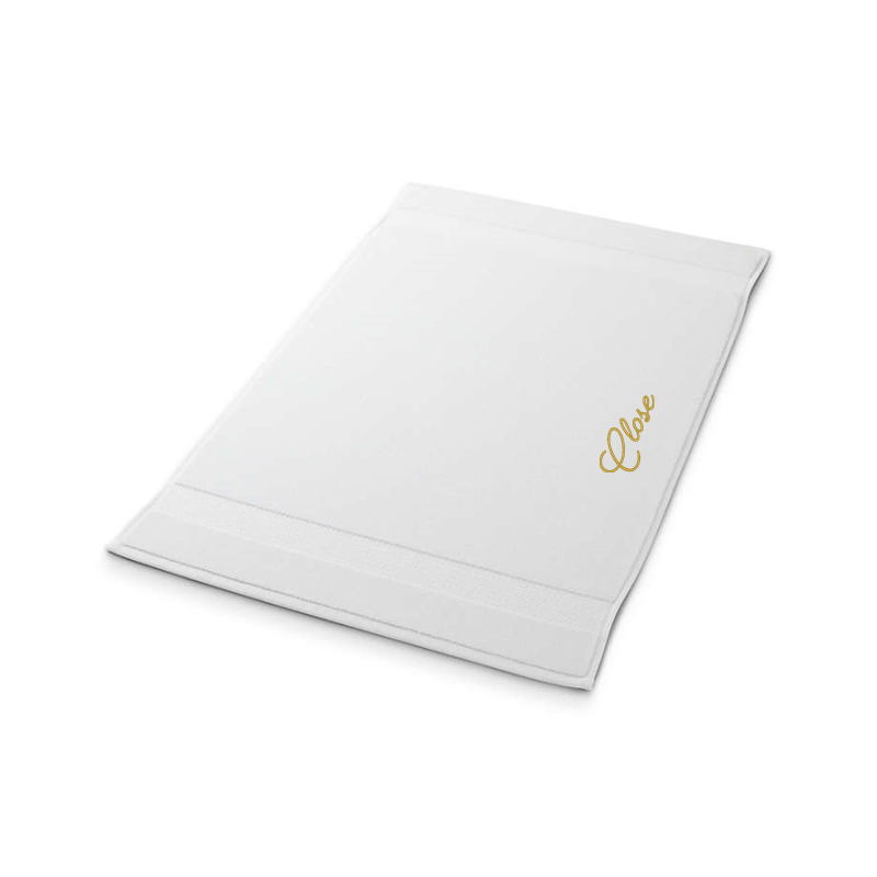 View Personalized Organic Turkish Cotton White Bath Mat 20"x34" details