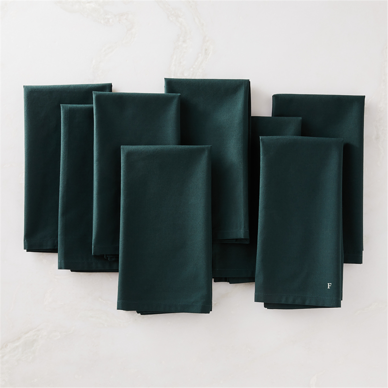 Poplin Black Cloth Napkins Set of 8