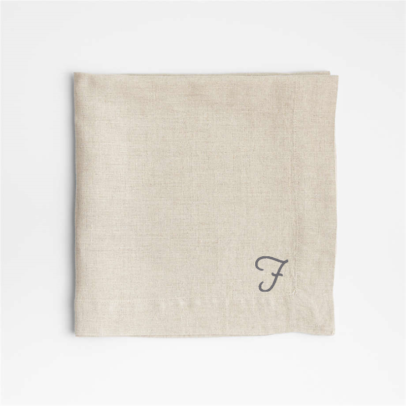 View Personalized Marin Natural EUROPEAN FLAX ™-Certified Linen Napkin, Set of 8 details