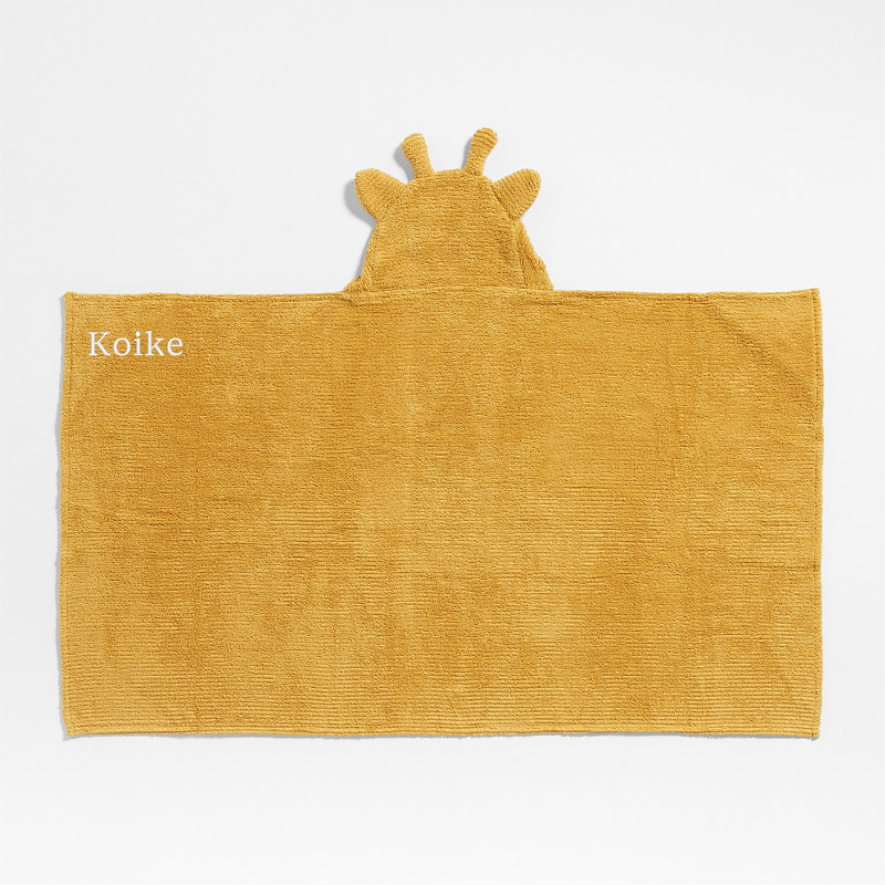 View Personalized Giraffe 100% Organic Cotton Hooded Kids Towel details