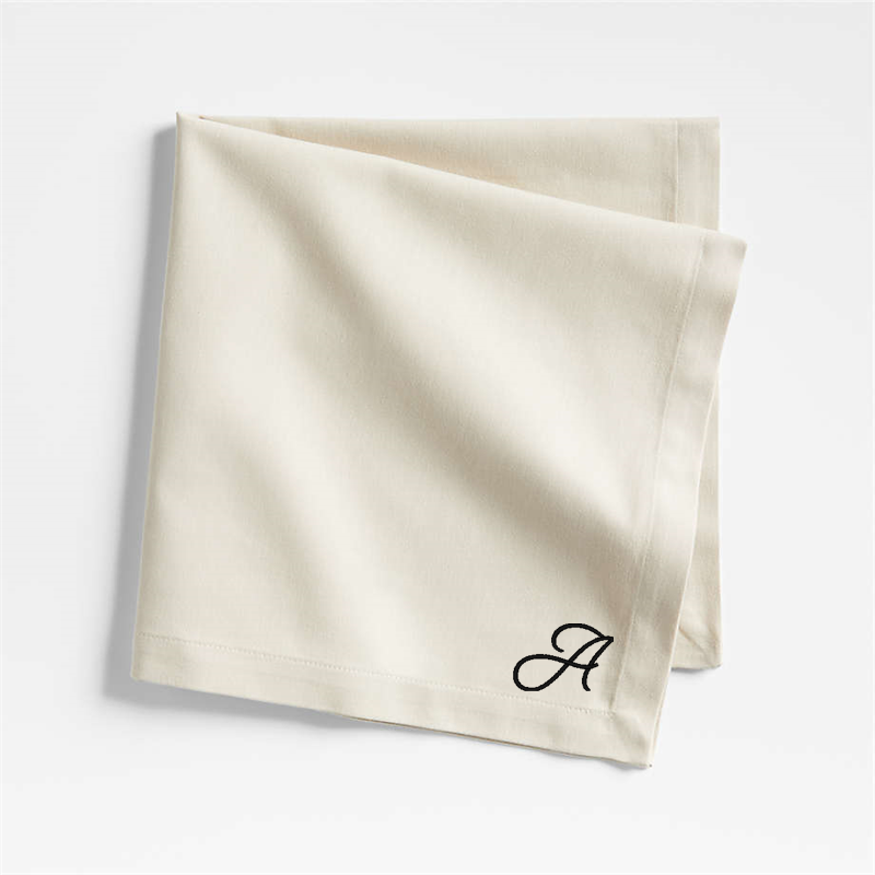 View Personalized Aspen Warm Natural Organic Cotton Napkin, Set of 8 details