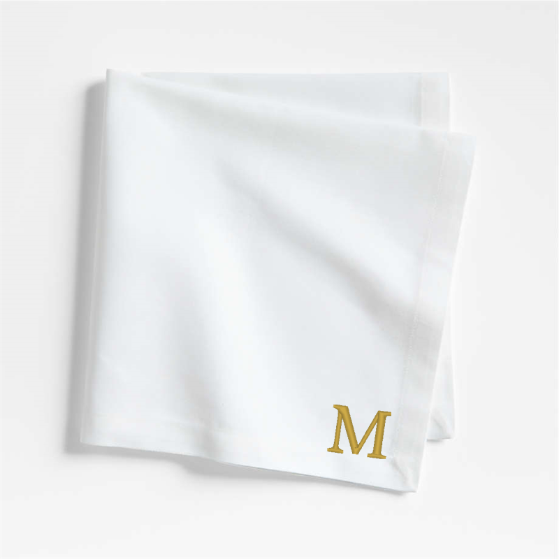 View Personalized Aspen Crisp White Organic Cotton Napkin, Set of 8 details
