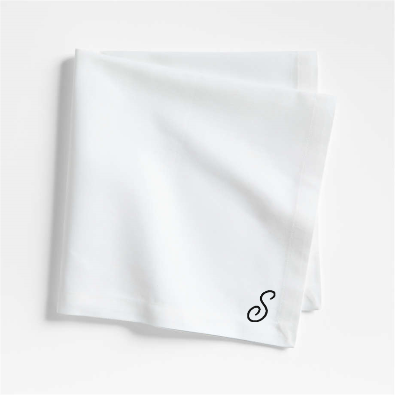 View Personalized Aspen Crisp White Organic Cotton Napkin, Set of 8 details
