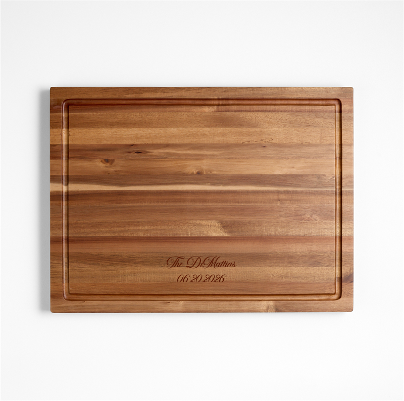 View Personalized Crate & Barrel Acacia Wood Cutting Board 20"x15"x1.25" details