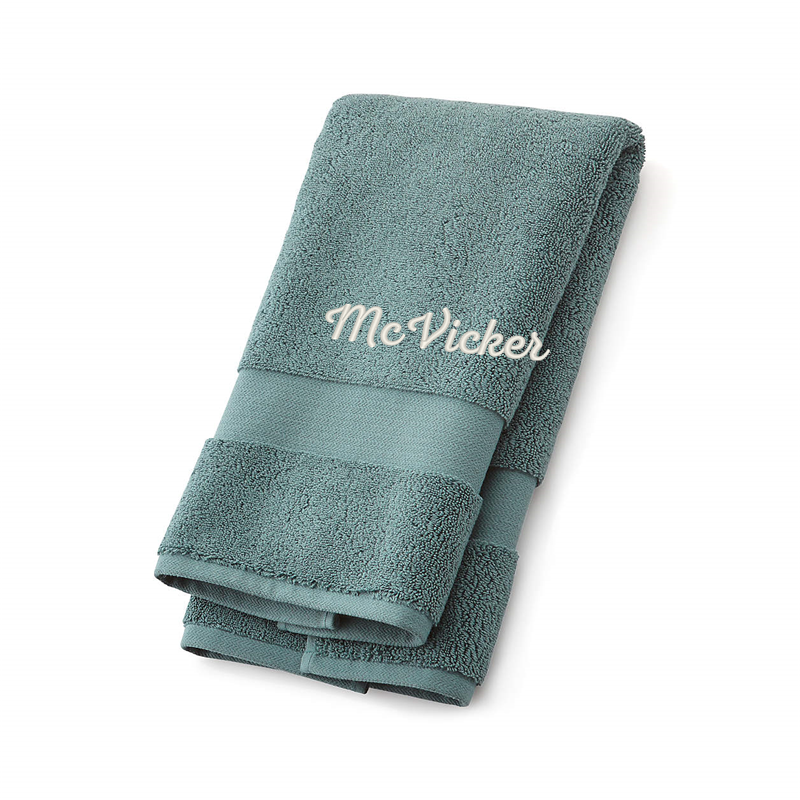 View Personalized Organic Turkish Cotton Ocean Blue Hand Towel details