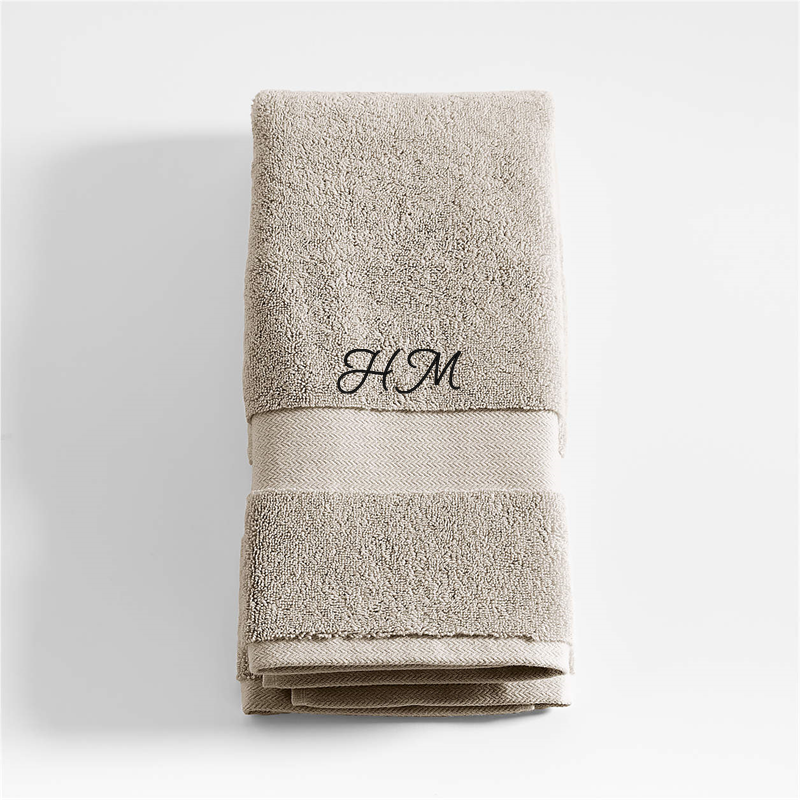 View Personalized Organic Turkish Cotton Taupe Hand Towel details