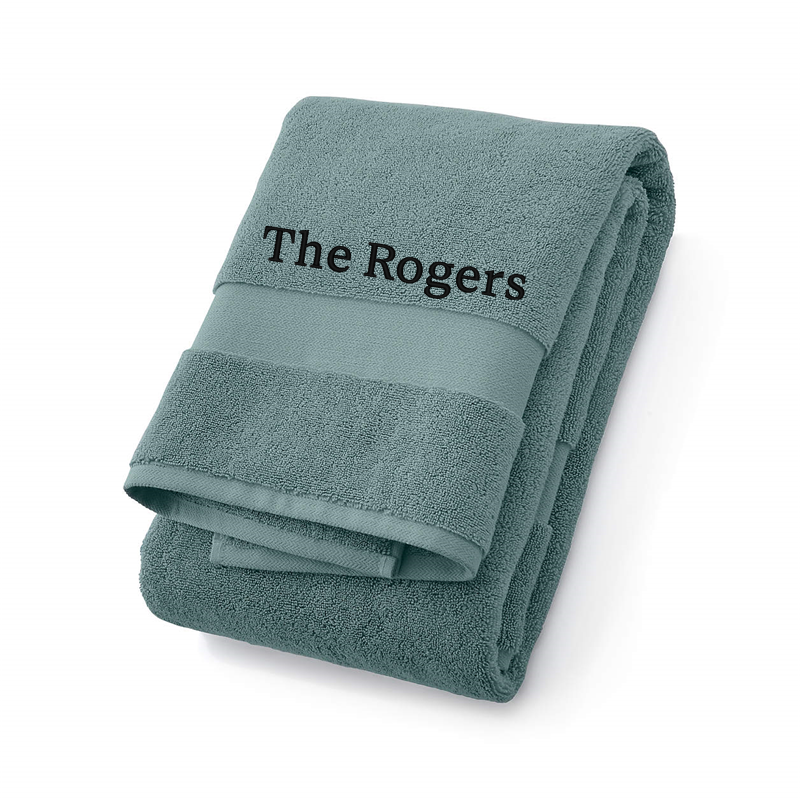 View Personalized Organic Turkish Cotton Ocean Blue Bath Towel details