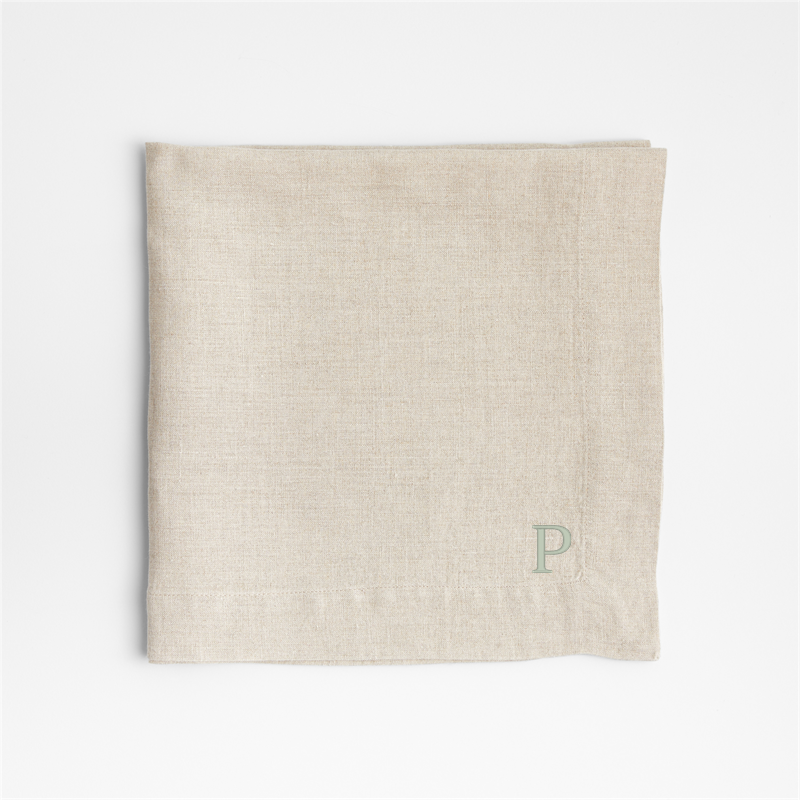 View Personalized Marin Natural European Linen Napkin, Set of 8 details