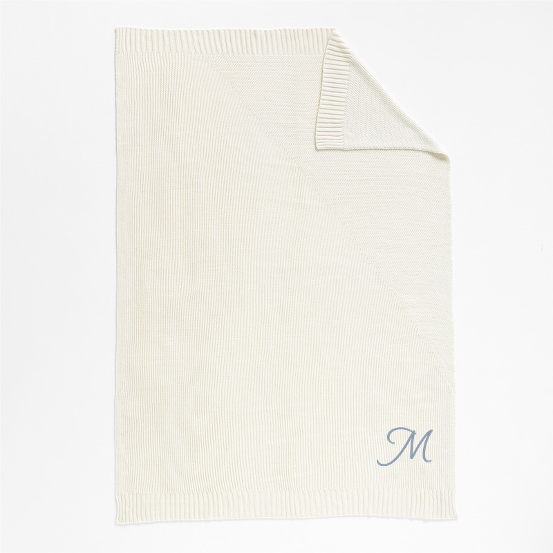 View Personalized Sweater Knit 70"x55" Cream White Throw Blanket details