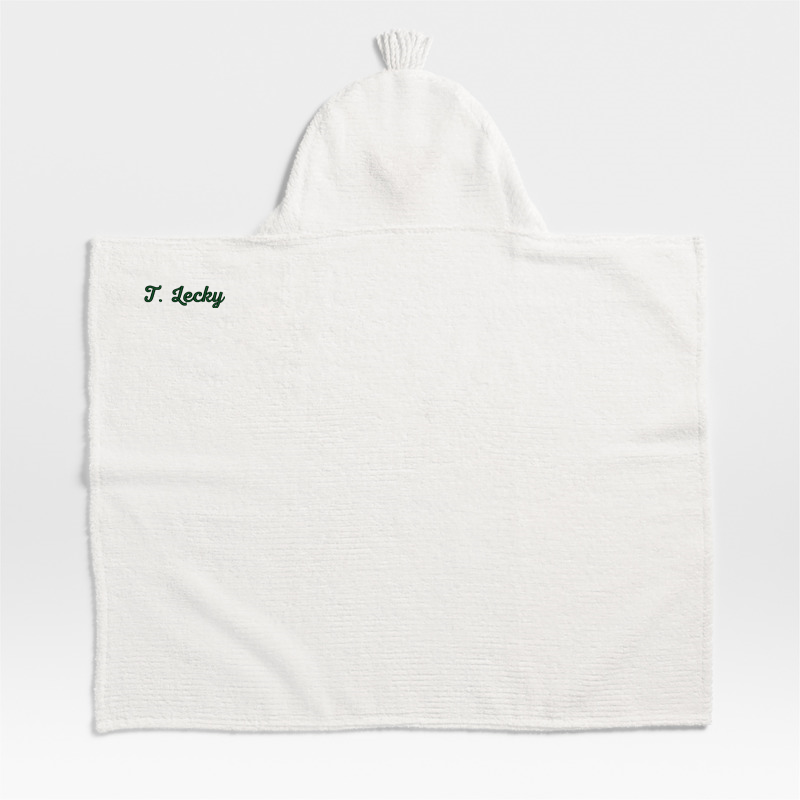 View Personalized Duck Pampas Ivory 100% Organic Cotton Hooded Baby Towel details