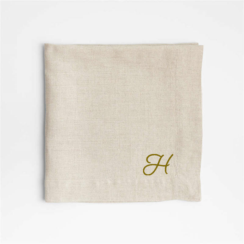 View Personalized Marin Natural EUROPEAN FLAX ™-Certified Linen Napkin, Set of 8 details