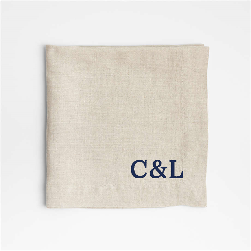 View Personalized Marin Natural EUROPEAN FLAX ™-Certified Linen Napkin, Set of 4 details